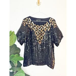 Vintage Jean for Joseph Le Bon Silk Sequin Top